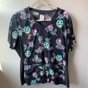 Owl scrub top